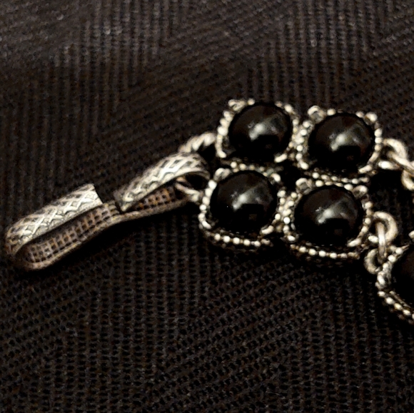 Helles Paris Silver and Onyx Couture Necklace - Picture 6 of 11